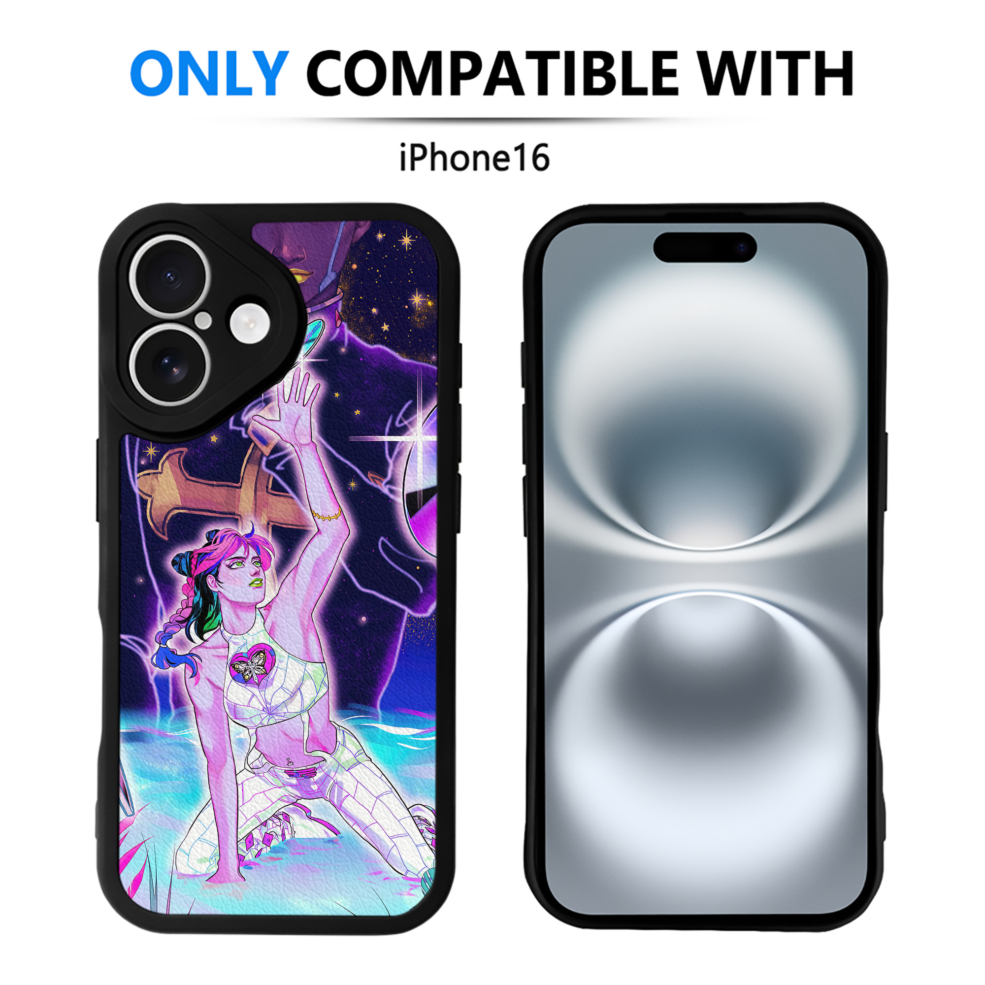 （画像用） ジョジョの奇妙な冒険 JoJo's Bizarre Adventure 【iPhone 16シリーズ対応】シリコンスマホケース（レザー調） 材質：シリコン